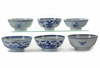 SIX CHINESE BLUE AND WHITE BOWLS, 18TH CENTURY