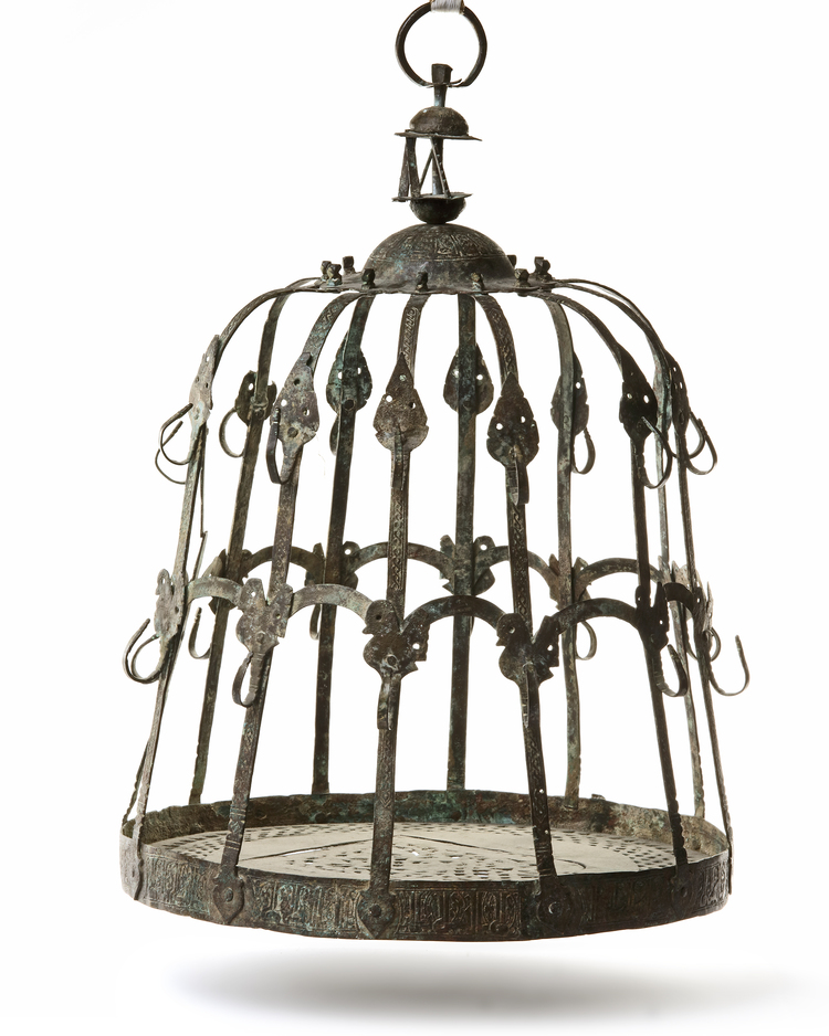 A SELJUK BRONZE BIRD CAGE, 13TH CENTURY