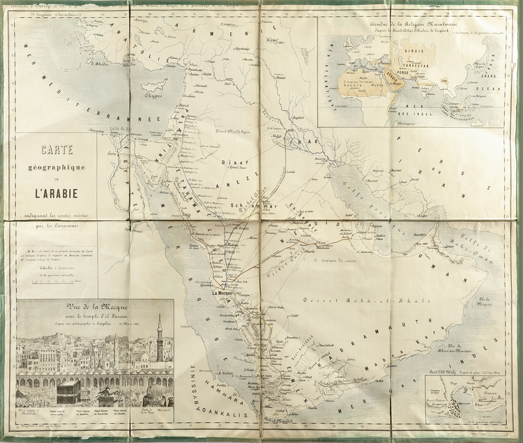 A FRENCH MAP OF ARABIA, DATED 1882