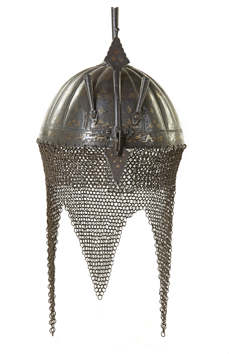 A PERSIAN QAJAR HELMET, EARLY  19TH CENTURY