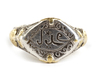 AN ILKHANID PARCEL-GILT SILVER RING BEARING THE NAME OF BAIDU PARSIA, CIRCA 1295