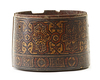 A RASULID LACQUERED CYLINDRICAL WOOD BOX, SOUTH ARABIA, 14TH CENTURY