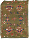A KILIM BESARABIAN WITH GREEN BACKGROUND, 19TH CENTURY