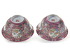 A PAIR OF SGRAFFITO RUBY-GROUND FAMILLE ROSE 'MEDALLION' BOWLS