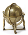 A LARGE INDO-PERSIAN ENGRAVED BRASS CELESTIAL GLOBE DATED 1305 AH/1887 AD