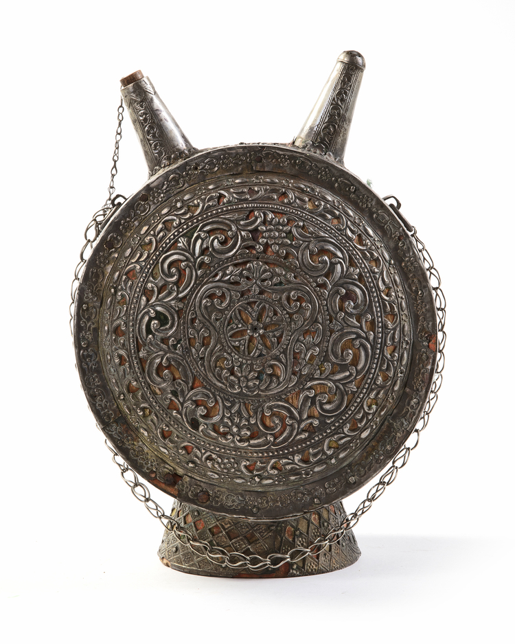 AN OTTOMAN SILVER FLASK (MATARA), 17TH-18 CENTURY