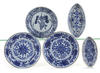 Three Chinese  blue and white dishes