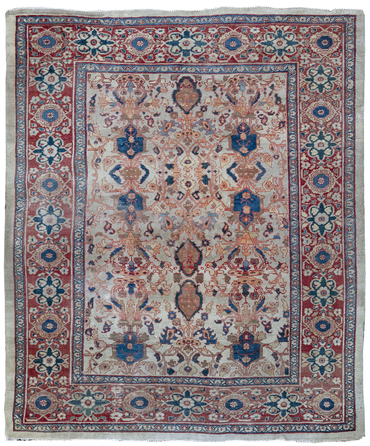 A ZIEGLER MAHAL CARPET WITH FLOWER DESIGN, LATE 19TH CENTURY