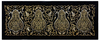 A RECTANGULAR EMBROIDERED PANEL WITH SILVER-GILT THREAD ON A BLACK GROUND, 20TH CENTURY