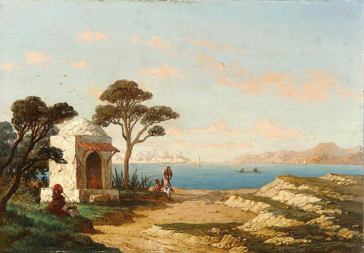 AUGUSTINE SIMONET (1862-1926), PANORAMIC VIEW OF THE BOSPHORUS