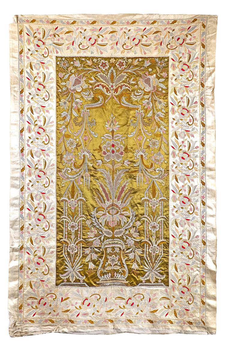 AN OTTOMAN FLORAL HANGING PANEL, TURKEY, 19TH-20TH CENTURY
