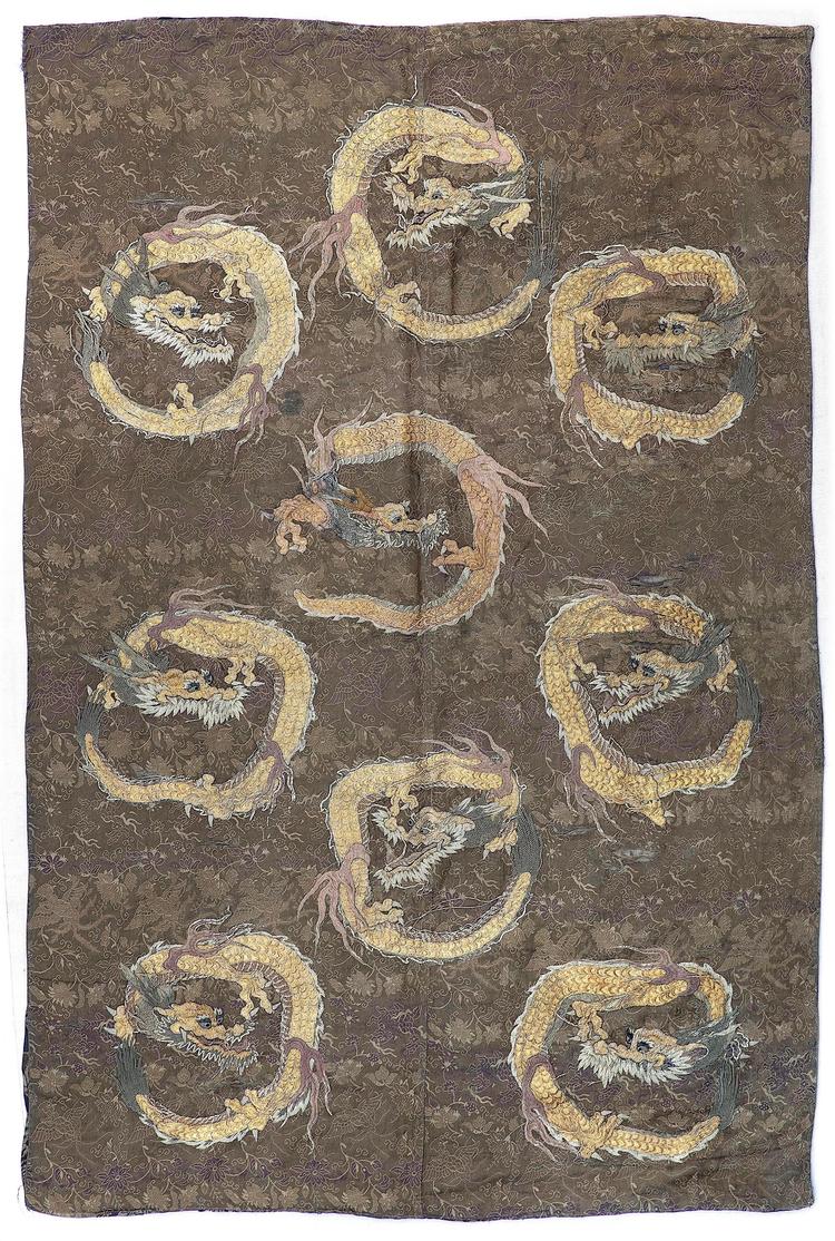 A CHINESE PANEL WITH DRAGONS, 19TH CENTURY