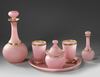 A FRENCH PINK OPALINE SERVICE SET, 19TH CENTURY
