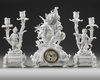 A FRENCH SEVRES BISCUIT CLOCK SET, 19TH CENTURY