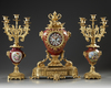 A FRENCH CLOCK SET, LATE 19TH CENTURY