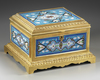 A BLUE PORCELAIN BOX, LATE 19TH CENTURY