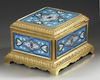 A BLUE PORCELAIN BOX, LATE 19TH CENTURY