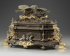 A FRENCH BRONZE AND METAL BOX, 19TH CENTURY