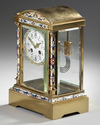 A FRENCH ORMOLU AND CHAMPLEVÉ ENAMEL MANTEL CLOCK, 19TH CENTURY