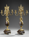 A PAIR OF FRENCH GILT CANDELABRAS.LATE 19TH CENTURY