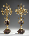 A PAIR OF FRENCH GILT CANDELABRAS.LATE 19TH CENTURY
