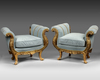 A PAIR OF FRENCH LOUIS XV STYLE GILT WOOD POUFS, LATE 19TH CENTURY