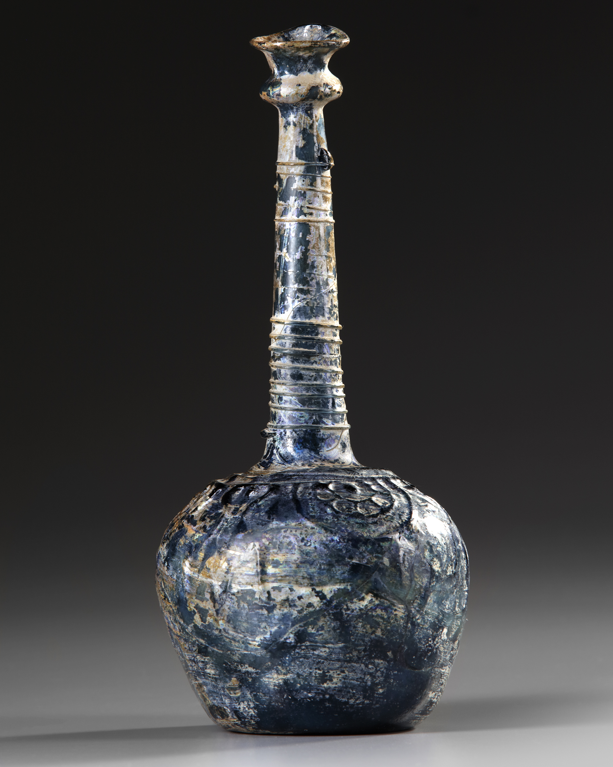 Aegean Blue Long Neck Glass Bottle