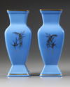A PAIR OF OPALINE GLASS VASES, LATE 19TH CENTURY