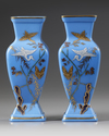 A PAIR OF OPALINE GLASS VASES, LATE 19TH CENTURY