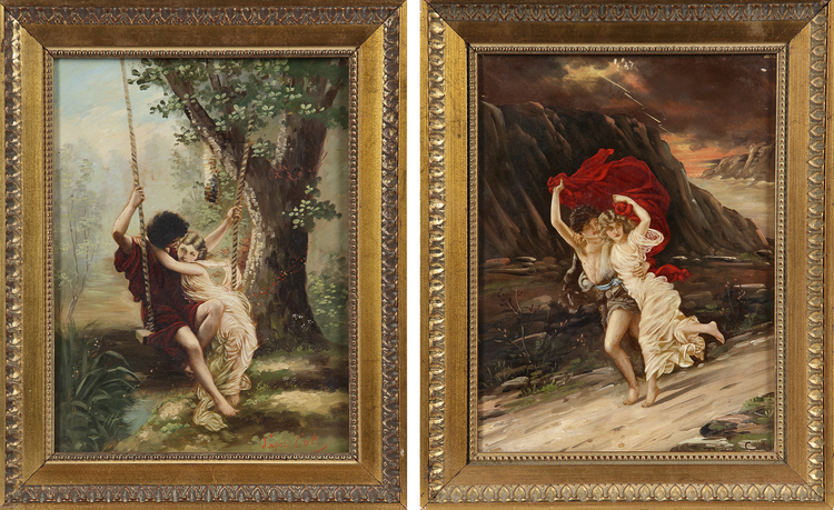 A PAIR OF OIL PAINTINGS, FRANCE, 19TH CENTURY