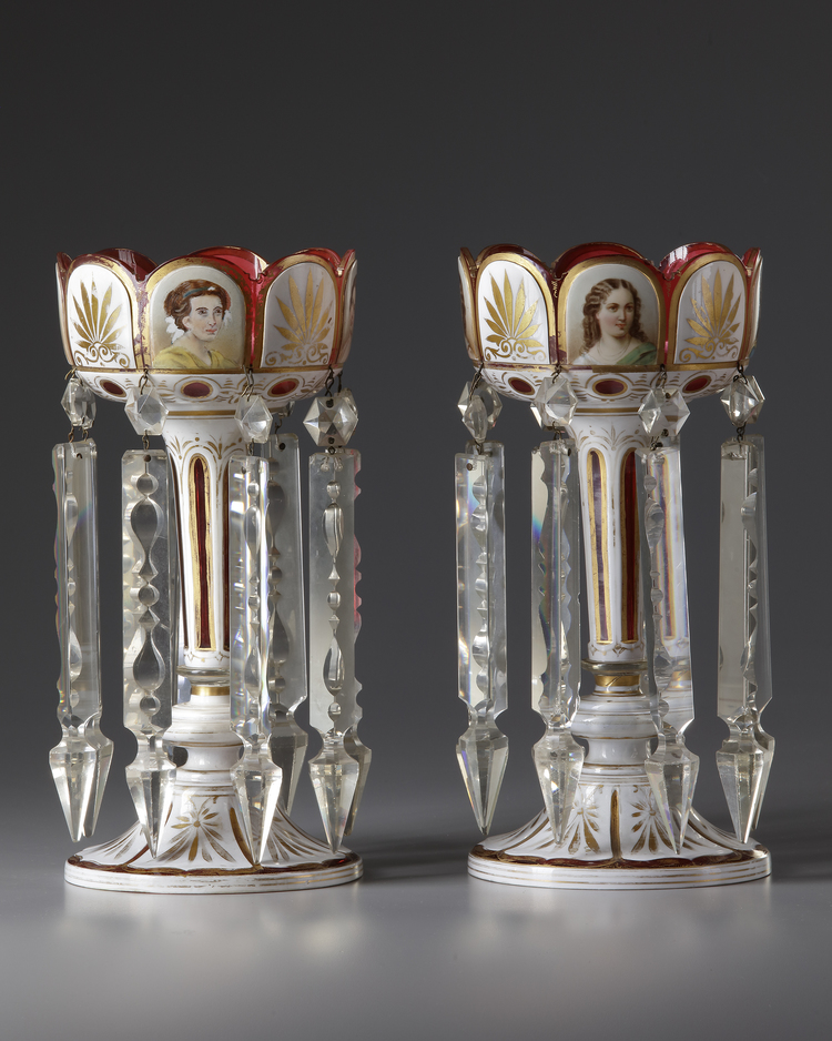 A PAIR OF BOHEMIAN CRYSTAL LUSTERS, LATE  19TH CENTURY