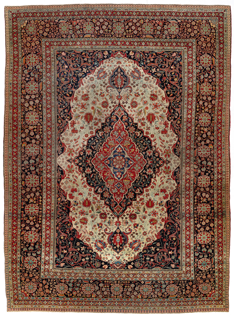 A KASHAN MOHTESEM CARPET, LATE 19TH CENTURY