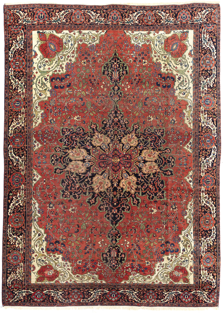 A  SARUK CARPET, LATE 19TH CENTURY