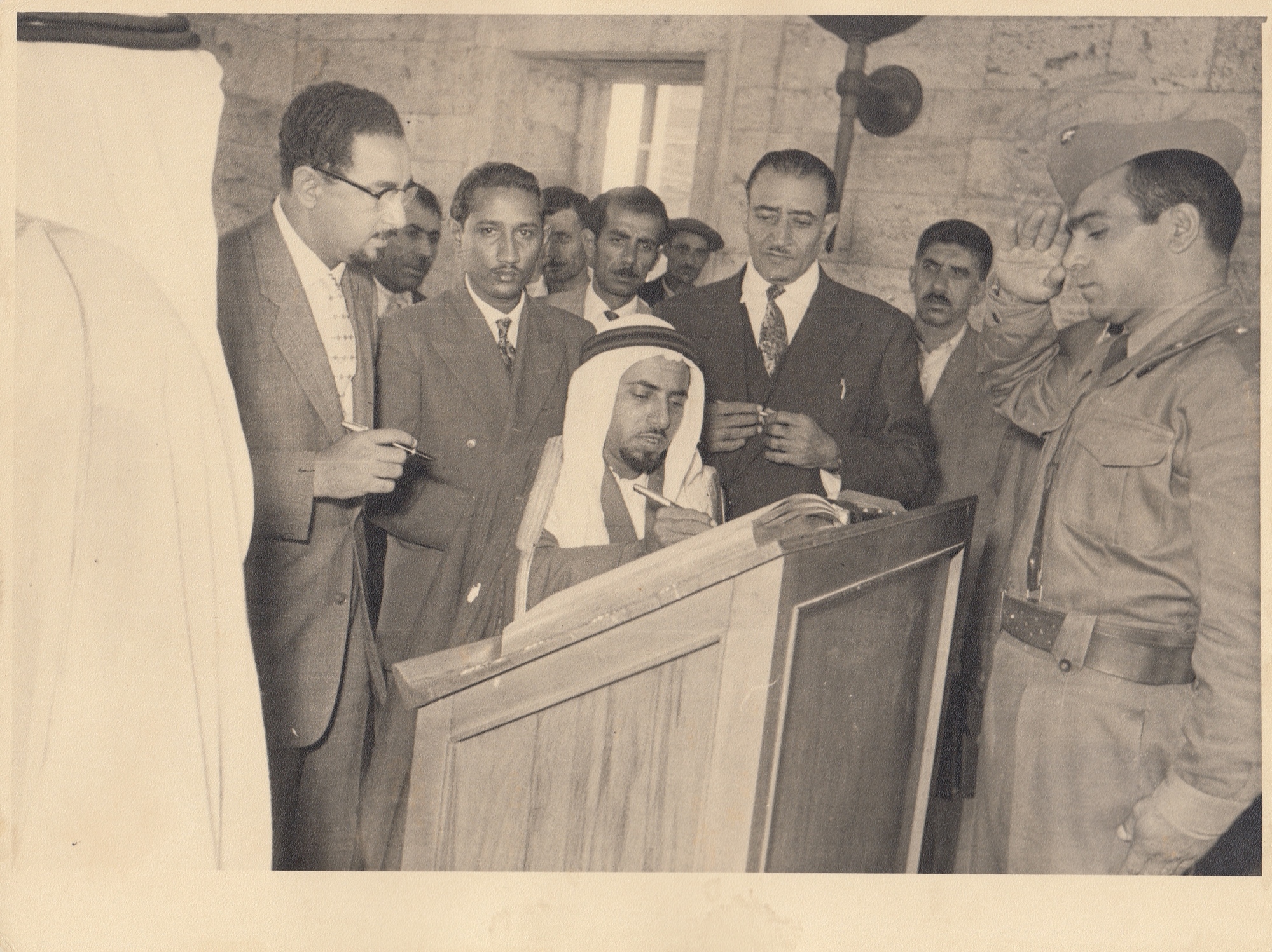 A SET OF CARDBOARD PHOTOS BELONGING TO SHEIKH SALEM BIN MAHFOUZ