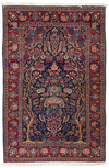 A PRAGER BLUE BACKGROUND KASHAN KURK RUG, 1920