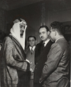 FOUR PICTURES OF KING FAISAL WITH THE IRAQI DELEGATION