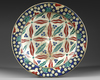 AN IZNIK-STYLE POLYCHROME POTTERY DISH, 19TH-20TH CENTURY