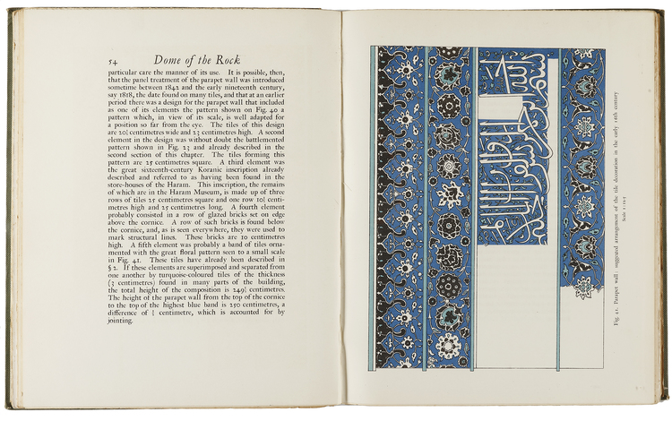 THE DOME OF THE ROCK IN JERUSALEM. A DESCRIPTION OF ITS STRUCTURE AND DECORATION, BY RICHMOND, ERNEST TATHAM . PUBLISHED BY OXFORD AT THE CLARENDON PRESS, 1924.