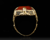 A SELJUK GOLD RING WITH ENGRAVED RED AGATE SEAL, ANATOLIA OR CENTRAL ASIA, 12TH-13TH CENTURY