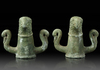 A PAIR OF ROMAN BRONZE CHARIOT OR CARPENTUM FITTINGS, 2/3 CENTURY A.D.