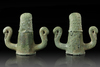 A PAIR OF ROMAN BRONZE CHARIOT OR CARPENTUM FITTINGS, 2/3 CENTURY A.D.