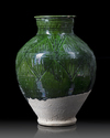 A RARE INTACT FATIMID LEED-GLAZED JAR, EGYPT, 10TH-11TH CENTURY