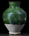 A RARE INTACT FATIMID LEED-GLAZED JAR, EGYPT, 10TH-11TH CENTURY