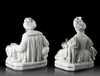 A PAIR OF JACOB PETIT PORCELAIN FIGURAL CONTAINERS IN THE FORM OF A SEATED SULTAN AND SULTANA