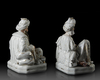 A PAIR OF JACOB PETIT PORCELAIN FIGURAL CONTAINERS IN THE FORM OF A SEATED SULTAN AND SULTANA