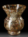 A MOSQUE LAMP WITH SIX HANDELS, MAMLUK STYLE, 19TH CENTURY