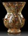 A MOSQUE LAMP WITH SIX HANDELS, MAMLUK STYLE, 19TH CENTURY