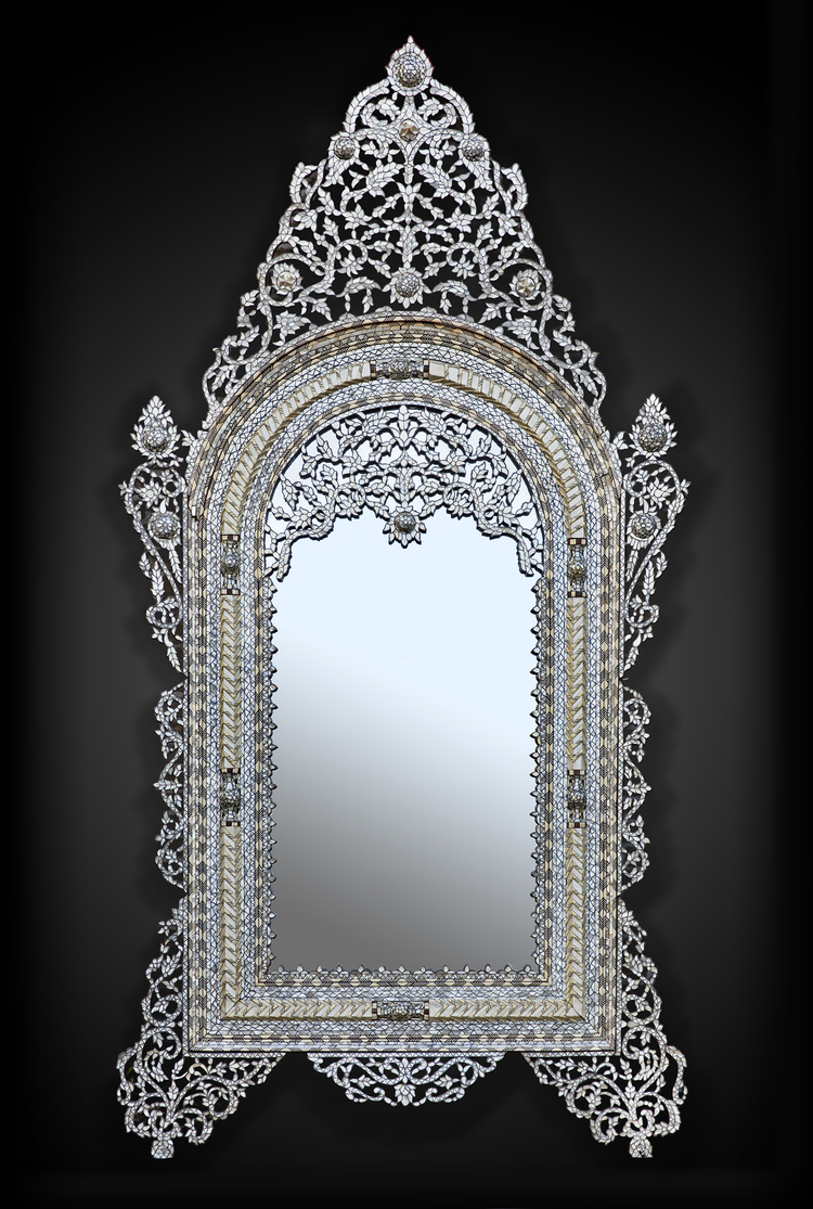 A FINE LARGE OTTOMAN MIRROR, SYRIA, 20TH CENTURY