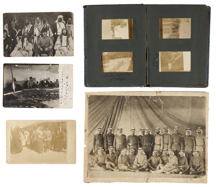 A GROUP OF FAKHR EL-DIN PASHA PHOTOGRAPHS (THE LION OF THE DESERT), THE COMMANDER OF THE OTTOMAN ARMY AND THE LAST GOVERNOR OF MEDINA FROM 1916-1919