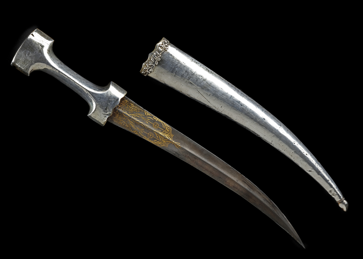 AN OTTOMAN  SILVER DAGGER, (HANCER) TURKEY, 19TH CENTURY
